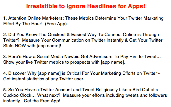 Headlines for apps