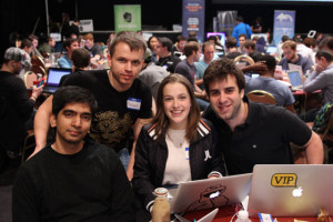 Tom at hackathon